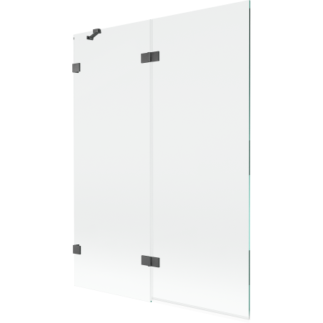 Mexen Lunar 2-panel shower screen left 130 x 150 cm, transparent, brushed gun gray - 897-130-100-66-00-L