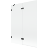 Mexen Lunar 2-panel shower screen left 130 x 150 cm, transparent, brushed gun gray - 897-130-100-66-00-L