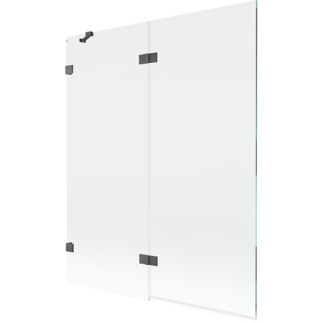 Mexen Lunar 2-Wing Left Bath Screen 140 x 150 cm, Transparent, Brushed Gun Gray - 897-140-100-66-00-L