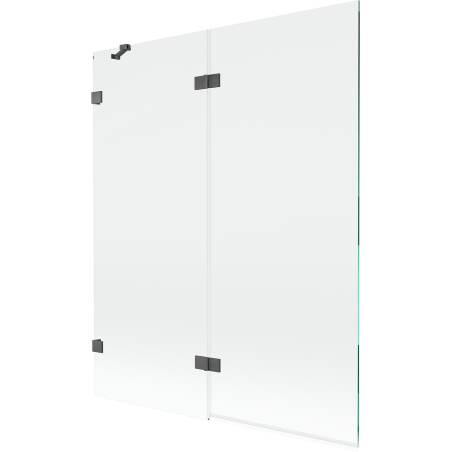 Mexen Lunar 2-wing Left Shower Screen 140 x 150 cm, Transparent, Brushed Gun Gray - 897-140-100-66-00-L