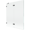 Mexen Lunar 2-wing Left Shower Screen 140 x 150 cm, Transparent, Brushed Gun Gray - 897-140-100-66-00-L