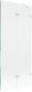 Mexen Lunar 2-wing right-hand shower screen 80 x 150 cm, transparent, white - 897-080-100-20-00-P