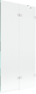 Mexen Lunar 2-wing shower screen right 90 x 150 cm, transparent, white - 897-090-100-20-00-P