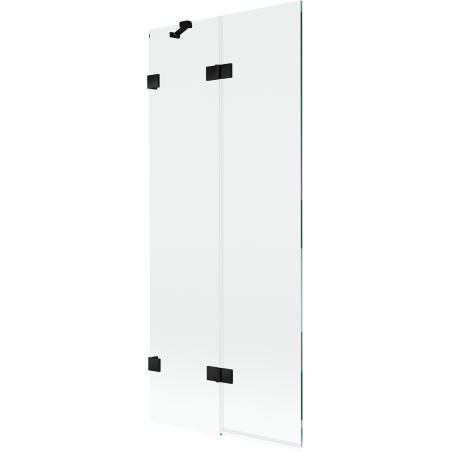 Mexen Lunar 2-wing left bath screen 80 x 150 cm, transparent, black - 897-080-100-70-00-L