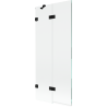 Mexen Lunar 2-wing left bath screen 80 x 150 cm, transparent, black - 897-080-100-70-00-L