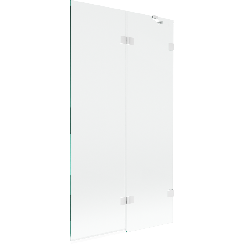 Mexen Lunar 2-panel right shower screen 100 x 150 cm, transparent, white - 897-100-100-20-00-P