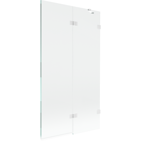 Mexen Lunar 2-panel right shower screen 100 x 150 cm, transparent, white - 897-100-100-20-00-P