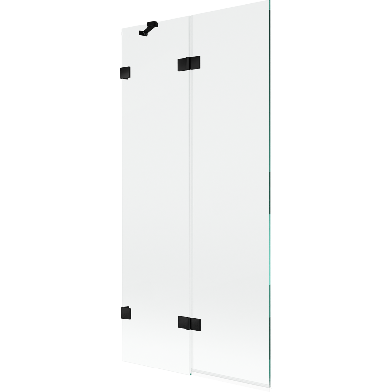Mexen Lunar 2-leaf left shower screen 90 x 150 cm, transparent, black - 897-090-100-70-00-L
