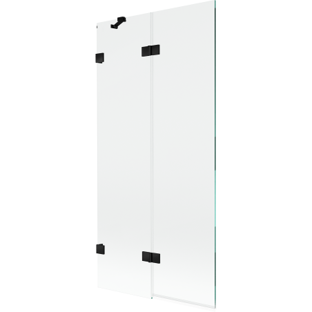 Mexen Lunar 2-panel left shower screen 90 x 150 cm, transparent, black - 897-090-100-70-00-L