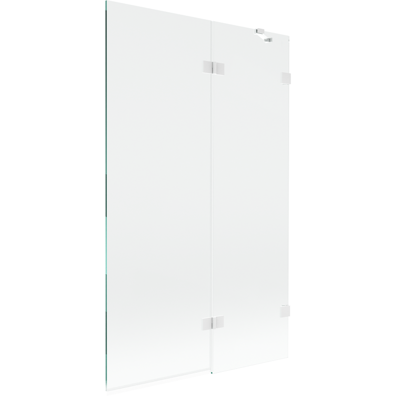 Mexen Lunar 2-panel Right Shower Screen 110 x 150 cm, Transparent, White - 897-110-100-20-00-P