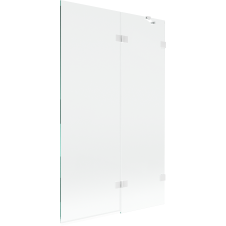 Mexen Lunar 2-panel Right Shower Screen 110 x 150 cm, Transparent, White - 897-110-100-20-00-P