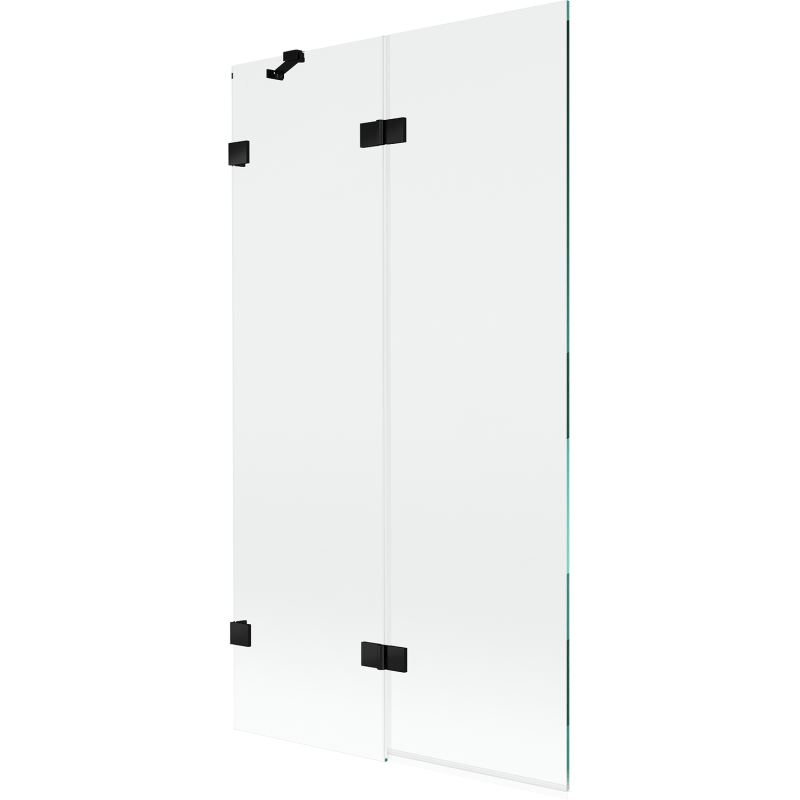 Mexen Lunar 2-wing left bath screen 100 x 150 cm, transparent, black - 897-100-100-70-00-L