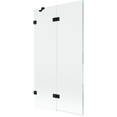 Mexen Lunar 2-wing left bath screen 100 x 150 cm, transparent, black - 897-100-100-70-00-L