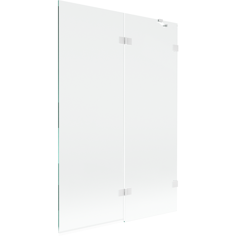 Mexen Lunar 2-Panel Right-Hand Shower Screen 120 x 150 cm, Transparent, White - 897-120-100-20-00-P