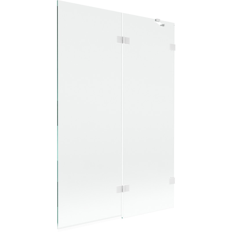 Mexen Lunar two-panel right bath screen 120 x 150 cm, transparent, white - 897-120-100-20-00-P
