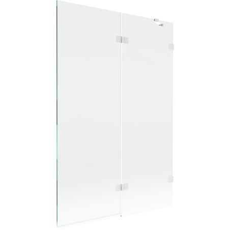 Mexen Lunar two-panel right bath screen 120 x 150 cm, transparent, white - 897-120-100-20-00-P