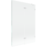 Mexen Lunar two-panel right bath screen 120 x 150 cm, transparent, white - 897-120-100-20-00-P