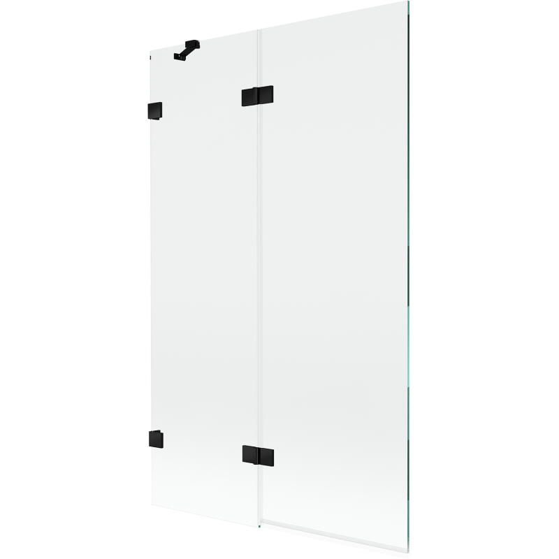 Mexen Lunar 2-panel left shower screen 110 x 150 cm, transparent, black - 897-110-100-70-00-L