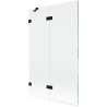 Mexen Lunar 2-panel left shower screen 110 x 150 cm, transparent, black - 897-110-100-70-00-L