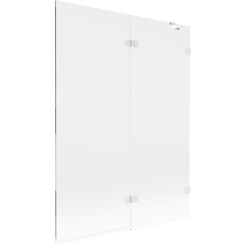 Mexen Lunar 2-wing right shower screen 130 x 150 cm, transparent, white - 897-130-100-20-00-P