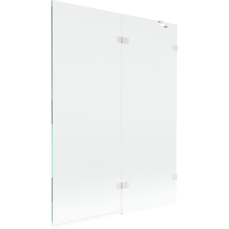 Mexen Lunar 2-wing right shower screen 130 x 150 cm, transparent, white - 897-130-100-20-00-P
