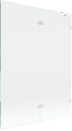 Mexen Lunar 2-wing shower screen right 130 x 150 cm, transparent, white - 897-130-100-20-00-P
