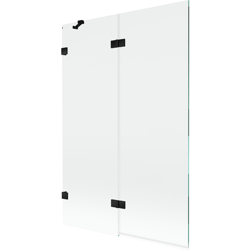 Mexen Lunar 2-panel left bath screen 120 x 150 cm, transparent, black - 897-120-100-70-00-L
