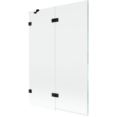 Mexen Lunar two-panel left shower screen 120 x 150 cm, transparent, black - 897-120-100-70-00-L