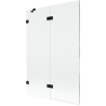 Mexen Lunar two-panel left shower screen 120 x 150 cm, transparent, black - 897-120-100-70-00-L