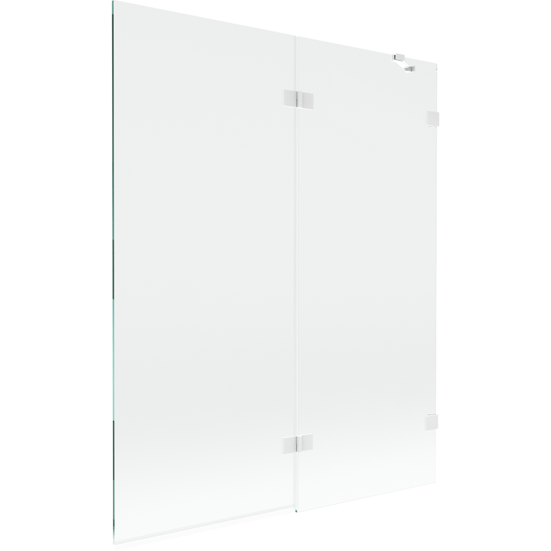 Mexen Lunar 2-Panel Right Shower Screen 140 x 150 cm, Transparent, White - 897-140-100-20-00-P