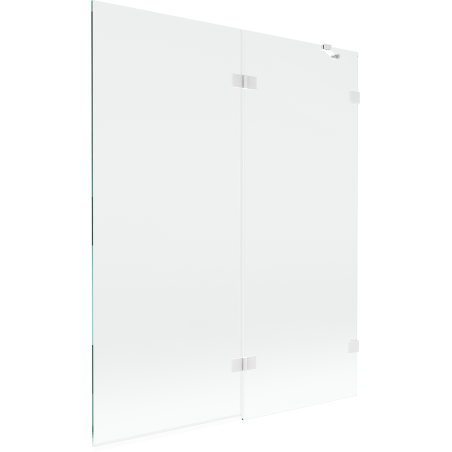 Mexen Lunar 2-Panel Right Shower Screen 140 x 150 cm, Transparent, White - 897-140-100-20-00-P