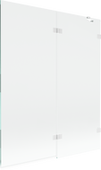 Mexen Lunar 2-panel shower screen right 140 x 150 cm, transparent, white - 897-140-100-20-00-P