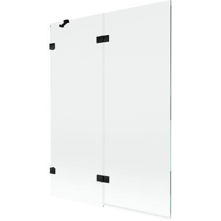 Mexen Lunar 2-wing Left Shower Screen 130 x 150 cm, Transparent, Black - 897-130-100-70-00-L