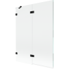 Mexen Lunar 2-wing Left Shower Screen 130 x 150 cm, Transparent, Black - 897-130-100-70-00-L