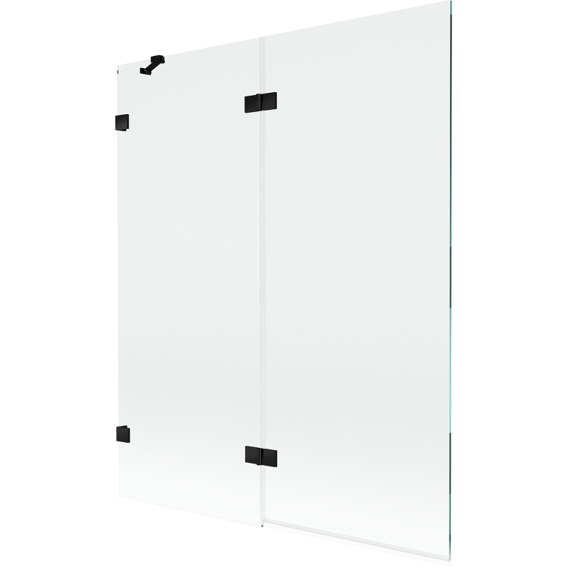 Mexen Lunar two-panel left shower screen 140 x 150 cm, transparent, black - 897-140-100-70-00-L