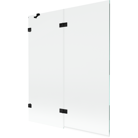 Mexen Lunar two-panel left shower screen 140 x 150 cm, transparent, black - 897-140-100-70-00-L