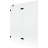 Mexen Lunar two-panel left shower screen 140 x 150 cm, transparent, black - 897-140-100-70-00-L