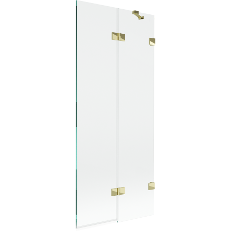 Mexen Lunar 2-winged Right Shower Screen 80 x 150 cm, Transparent, Gold - 897-080-100-50-00-P