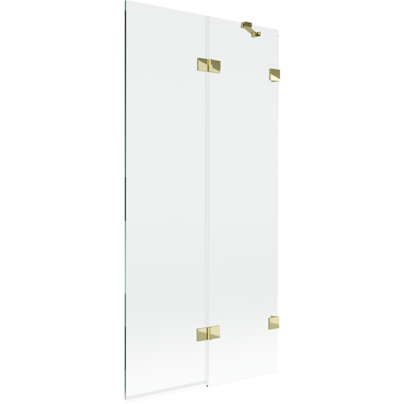 Mexen Lunar 2-panel bath screen right 90 x 150 cm, transparent, gold - 897-090-100-50-00-P