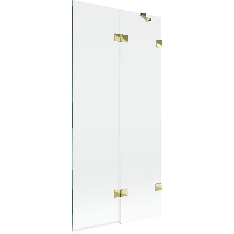 Mexen Lunar 2-Wing Right Shower Screen 90 x 150 cm, Transparent, Gold - 897-090-100-50-00-P
