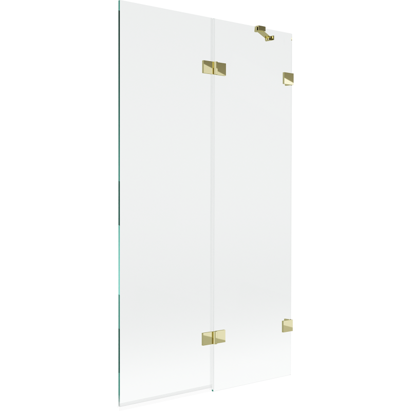 Mexen Lunar 2-Panel Shower Screen Right 100 x 150 cm, Transparent, Gold - 897-100-100-50-00-P