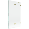 Mexen Lunar 2-Panel Shower Screen Right 100 x 150 cm, Transparent, Gold - 897-100-100-50-00-P