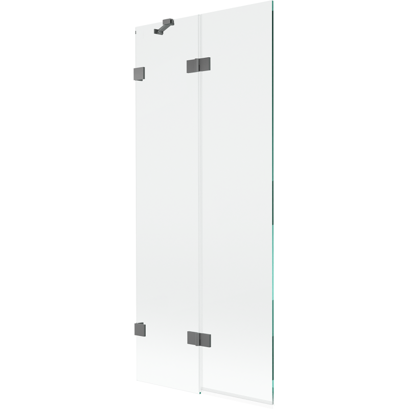 Mexen Lunar 2-Wing Left Shower Screen 80 x 150 cm, Transparent, Gun Metal - 897-080-100-95-00-L