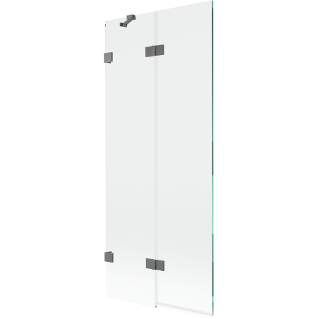 Mexen Lunar 2-Wing Left Shower Screen 80 x 150 cm, Transparent, Gun Metal - 897-080-100-95-00-L
