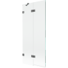 Mexen Lunar 2-Wing Left Shower Screen 80 x 150 cm, Transparent, Gun Metal - 897-080-100-95-00-L