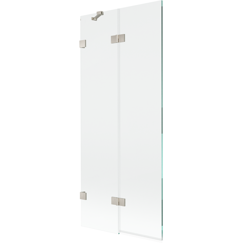 Mexen Lunar 2-panel left shower screen 80 x 150 cm, transparent, brushed nickel - 897-080-100-97-00-L