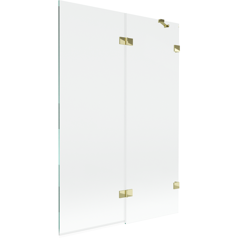 Mexen Lunar 2-panel right shower screen 120 x 150 cm, transparent, gold - 897-120-100-50-00-P