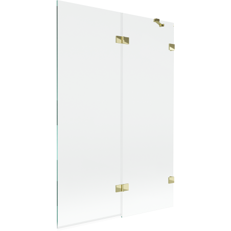 Mexen Lunar 2-panel right shower screen 120 x 150 cm, transparent, gold - 897-120-100-50-00-P