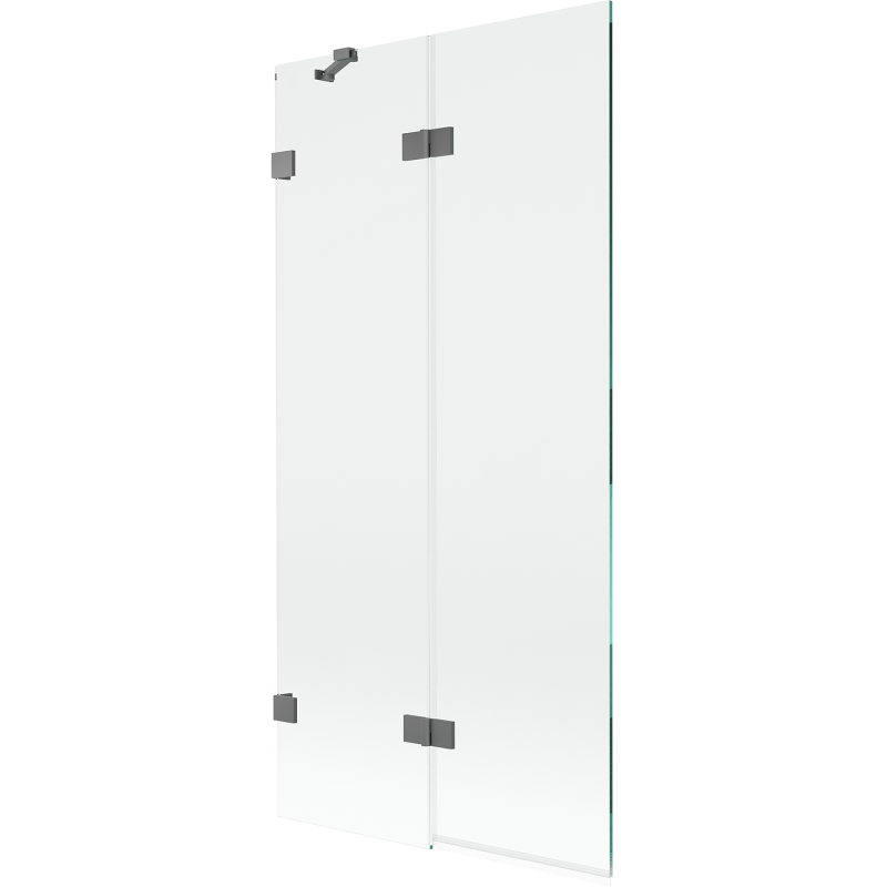 Mexen Lunar 2-wing Left Shower Screen 90 x 150 cm, Transparent, Gun Metal - 897-090-100-95-00-L