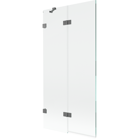 Mexen Lunar 2-wing Left Shower Screen 90 x 150 cm, Transparent, Gun Metal - 897-090-100-95-00-L